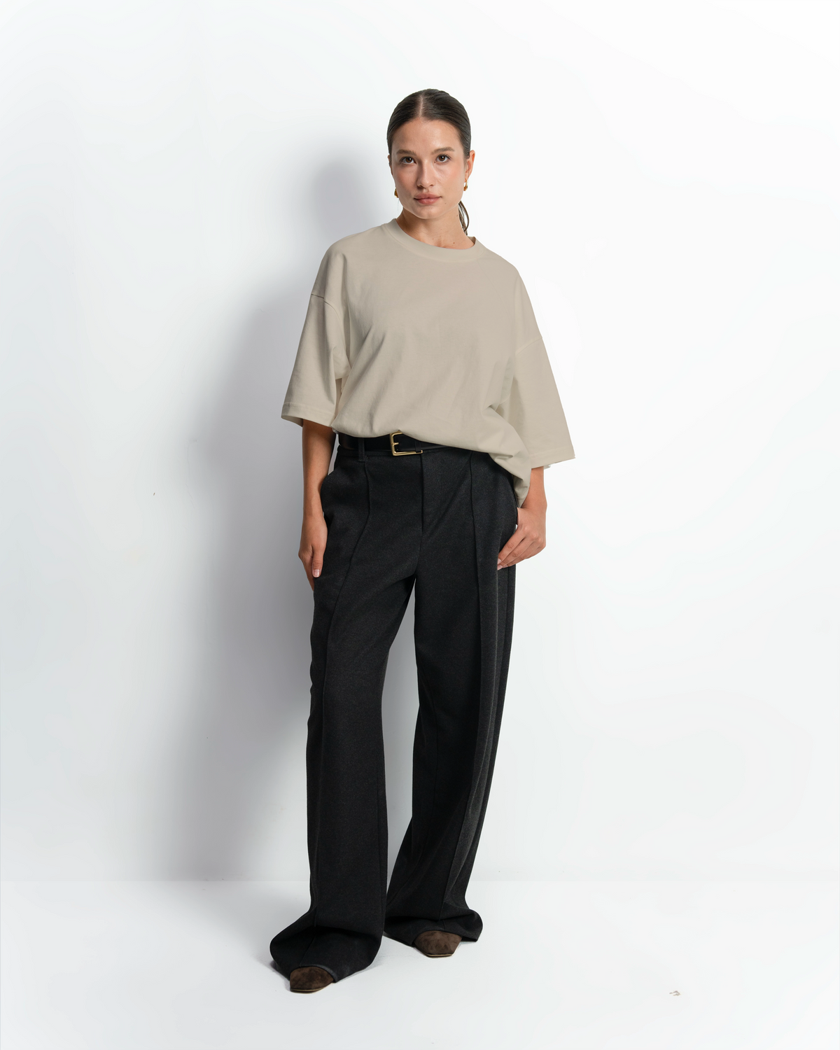 Women's Cotton Tee Relaxed Heavyweight - Light Beige